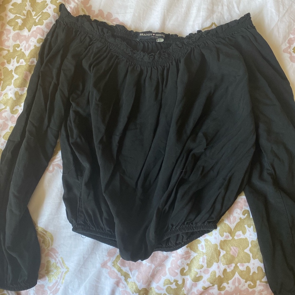 Brandy Melville Black Off the Shoulder top